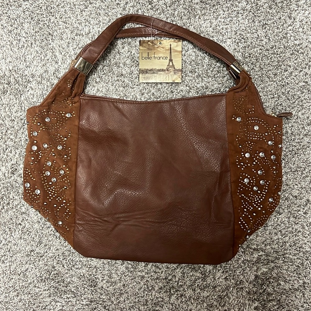 Belle France NWT Frosted Shopper Tote in Chestnut
